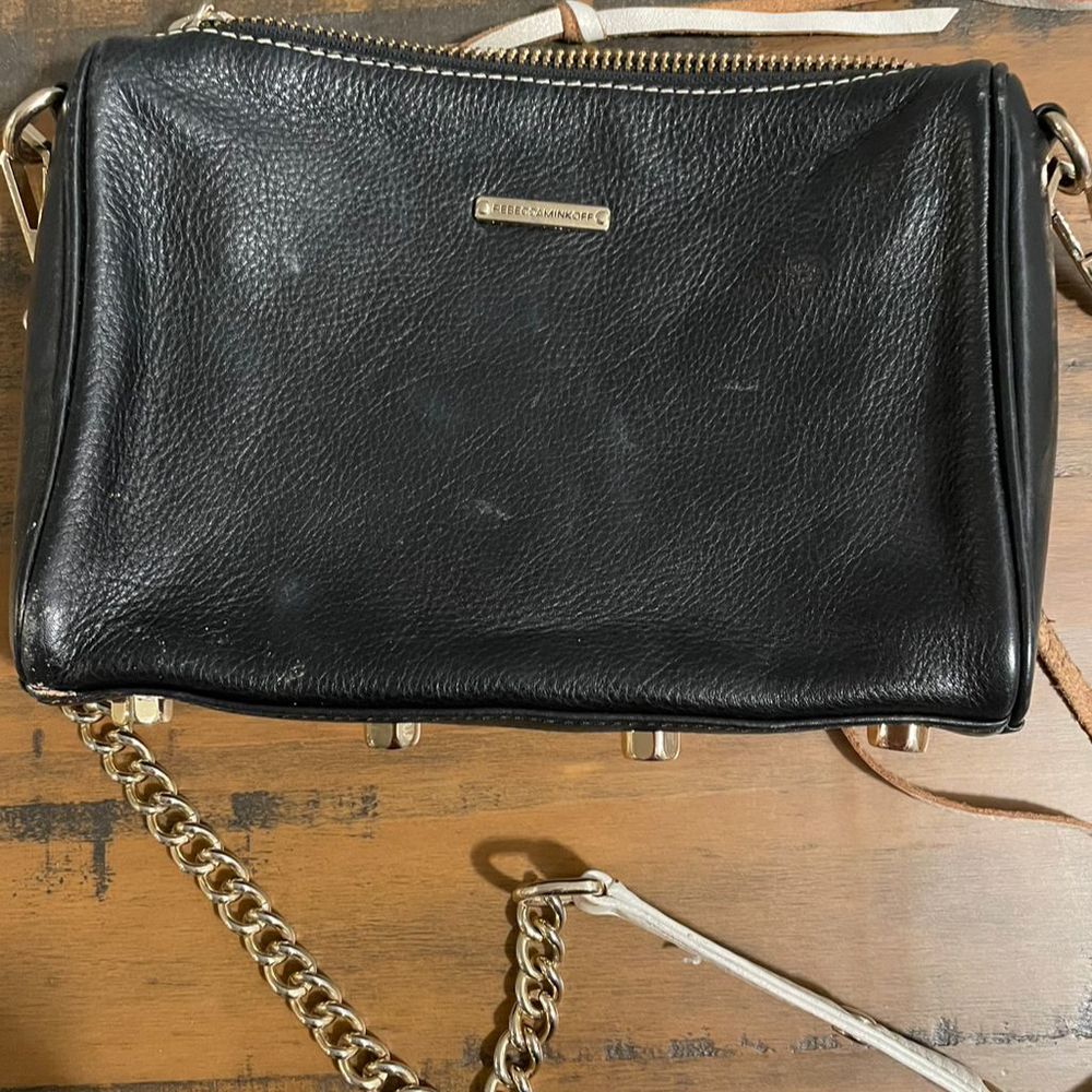 Rebecca Minkoff Mini 5 Zip Leather Crossbody Bag Black One Size Women's